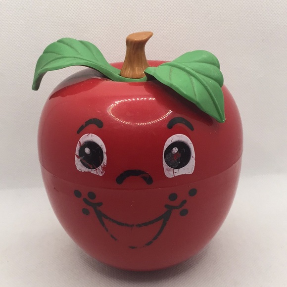 Vintage Fisher Price Happy Apple Roly Poly Infant Baby Chime Toy Big Apple - Picture 7 of 7